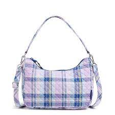 Vera Bradley Frannie Crescent Crossbody - Amethyst Plaid